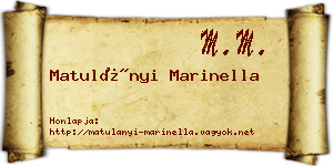 Matulányi Marinella névjegykártya